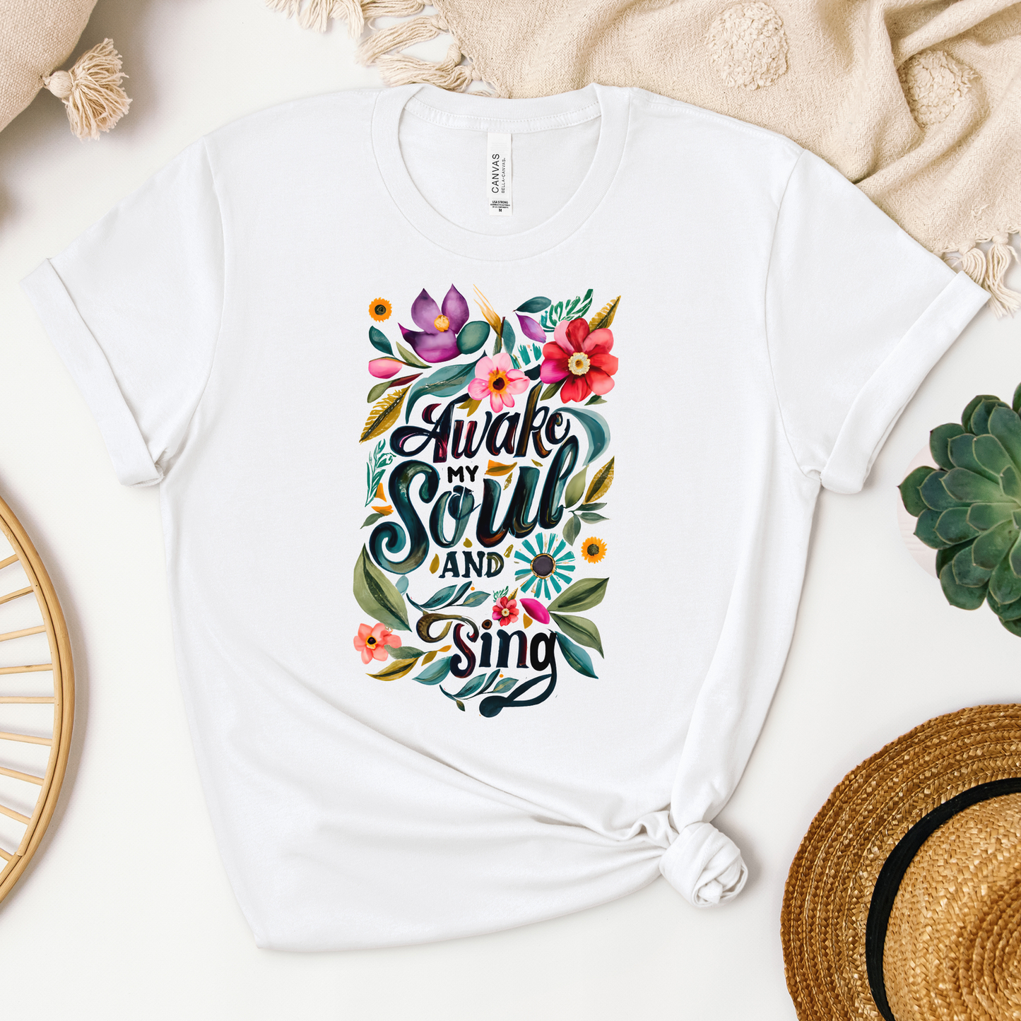 Awake My Soul and Sing Tee - Heaven Bound Co Christian t-shirts and faith based apparel for teens and adults.