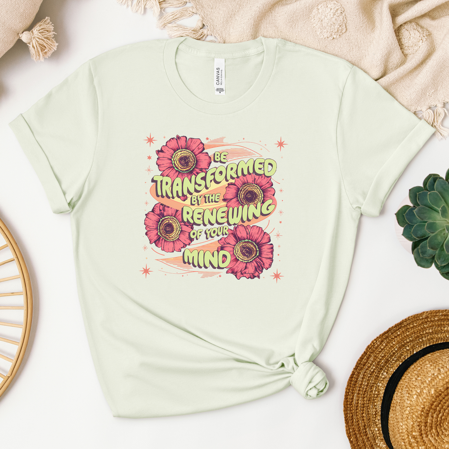 Be Transformed Tee - Heaven Bound Co Christian t-shirts and faith based apparel for teens and adults.