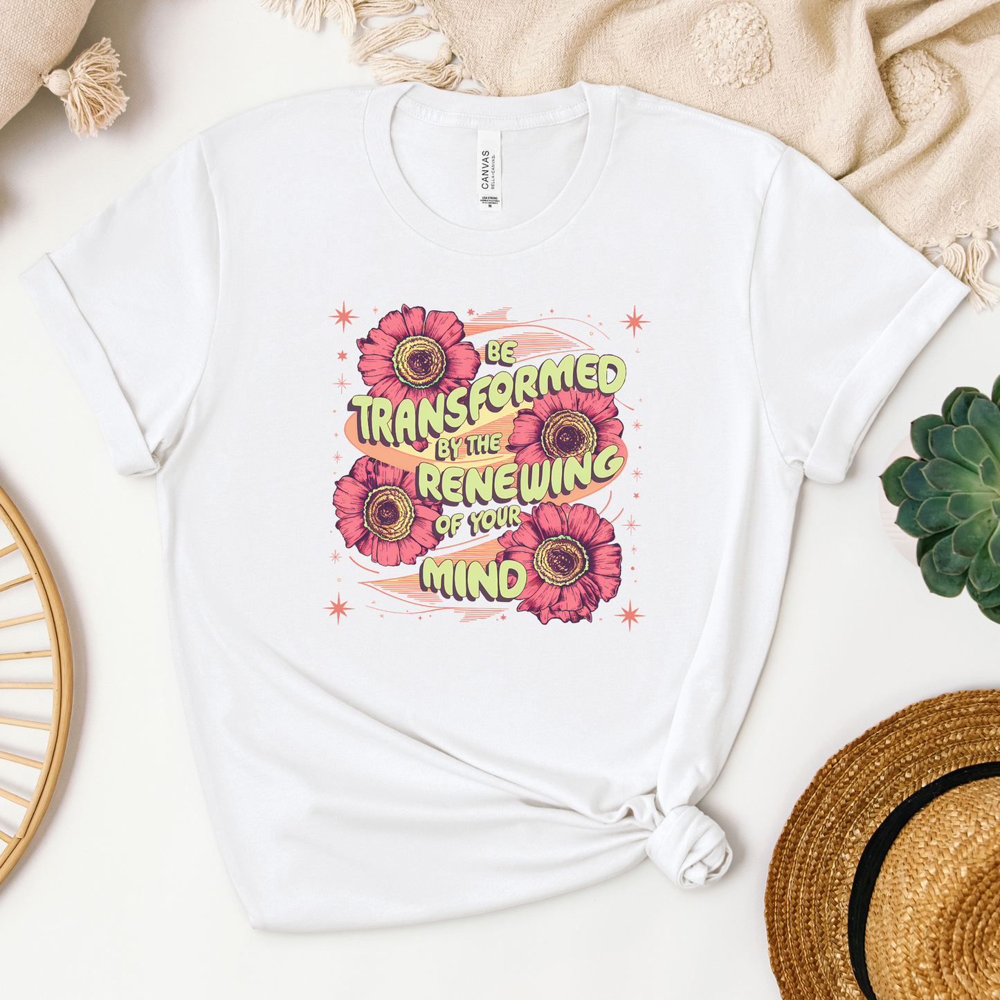 Be Transformed Tee - Heaven Bound Co Christian t-shirts and faith based apparel for teens and adults.