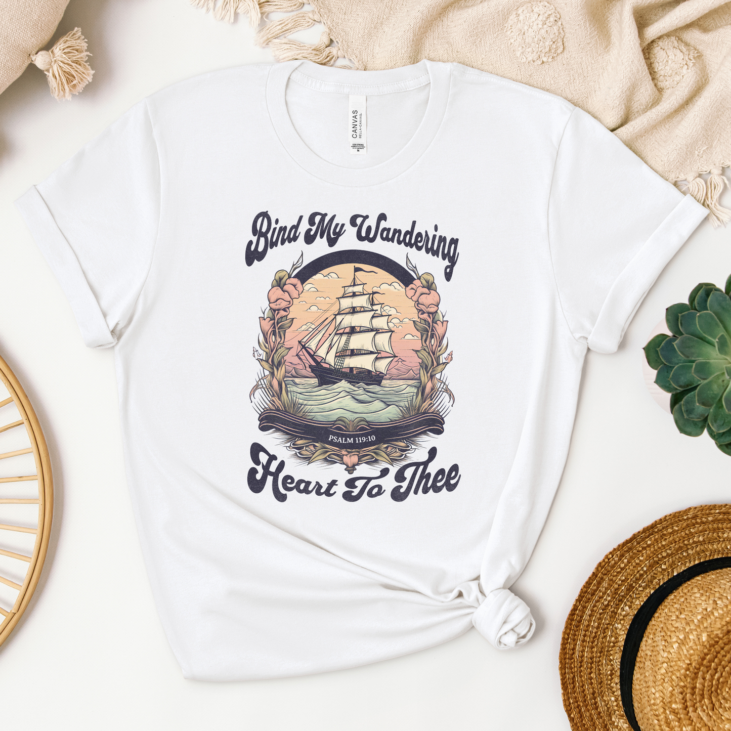 Bind My Wandering Heart Tee - Heaven Bound Co Christian t-shirts and faith based apparel for teens and adults.