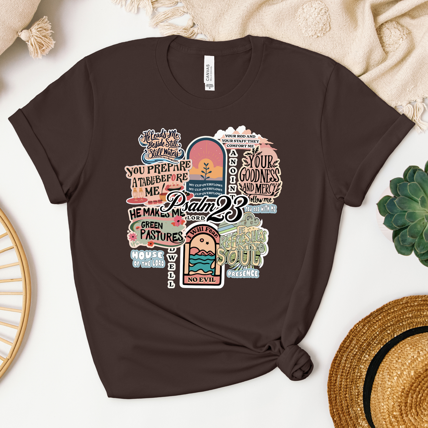 Psalm 23 Collage Tee - Heaven Bound Co Christian t-shirts and faith based apparel for teens and adults.