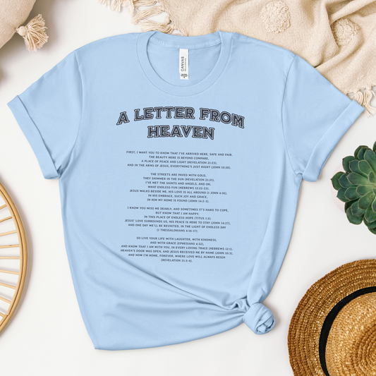 A Letter From Heaven Tee - Heaven Bound Co Christian t-shirts and faith based apparel for teens and adults.