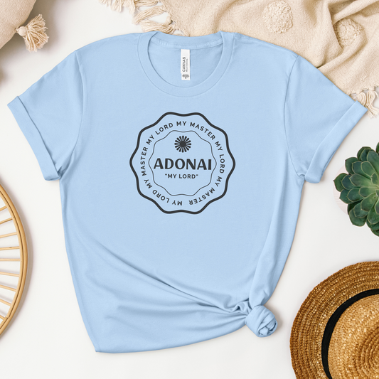 Adonai Tee - Heaven Bound Co Christian t-shirts and faith based apparel for teens and adults.