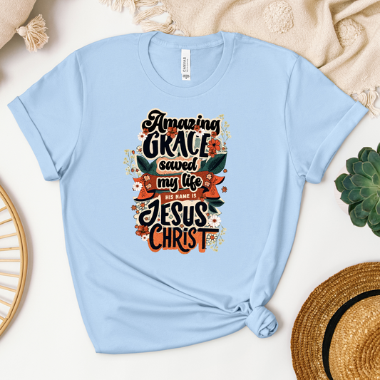 Amazing Grace Tee - Heaven Bound Co Christian t-shirts and faith based apparel for teens and adults.