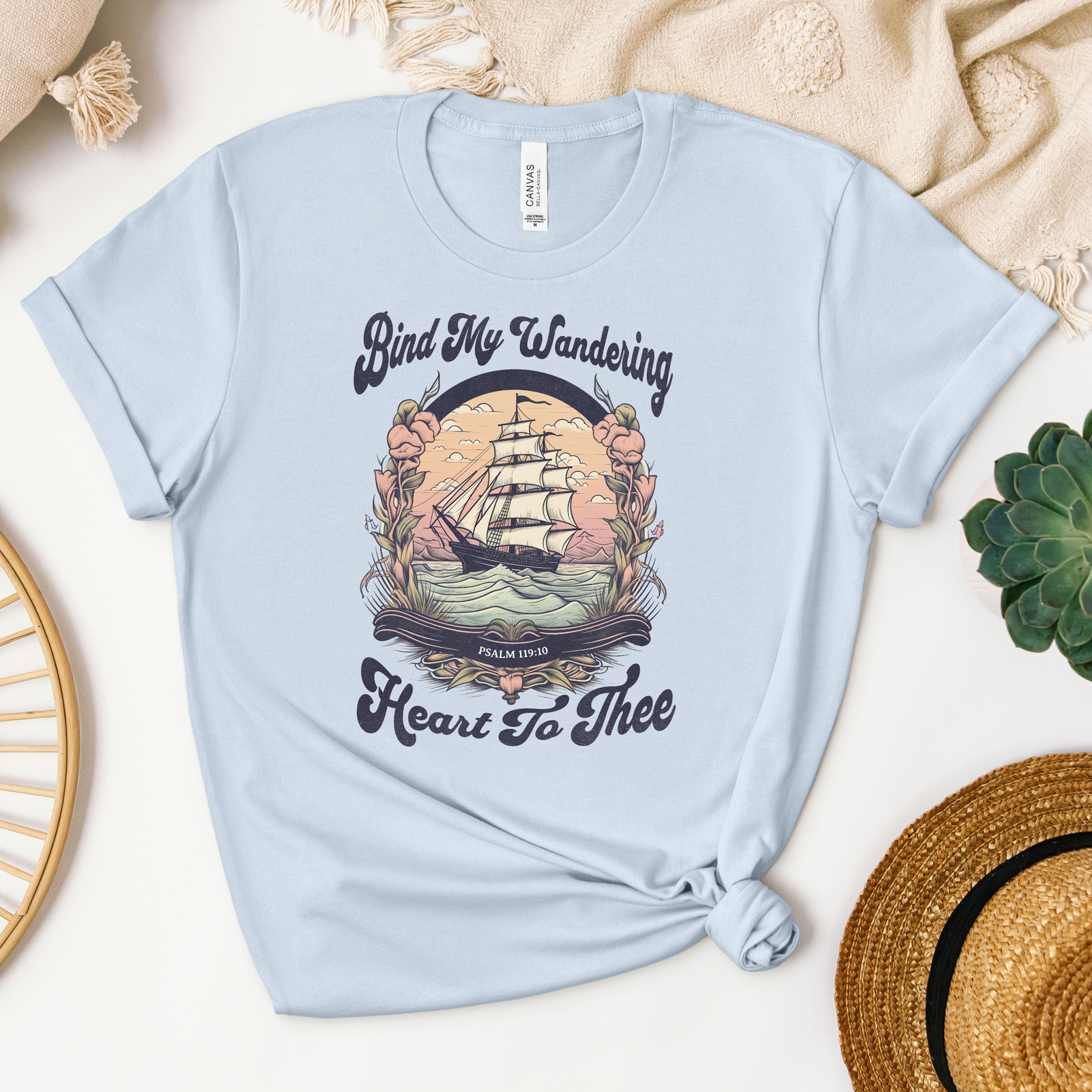 Bind My Wandering Heart Tee - Heaven Bound Co Christian t-shirts and faith based apparel for teens and adults.