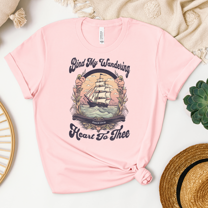 Bind My Wandering Heart Tee - Heaven Bound Co Christian t-shirts and faith based apparel for teens and adults.