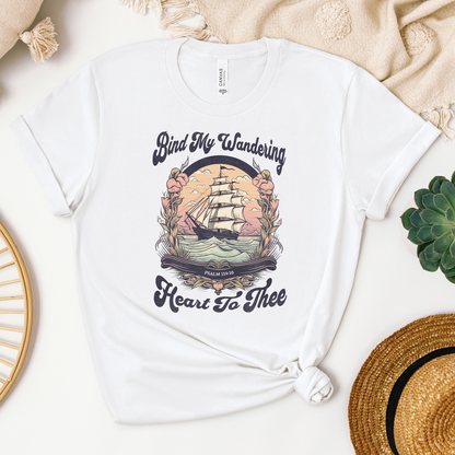 Bind My Wandering Heart Tee - Heaven Bound Co Christian t-shirts and faith based apparel for teens and adults.