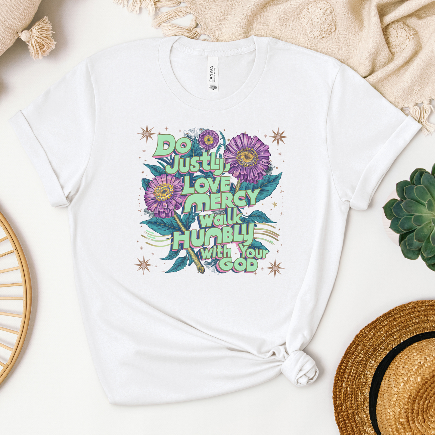 Do Justly, Love Mercy Tee - Heaven Bound Co Christian t-shirts and faith based apparel for teens and adults.