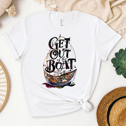 Get Out of the Boat Tee - Heaven Bound Co Christian t-shirts and faith based apparel for teens and adults.