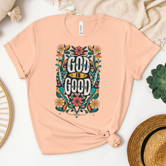 God is Good Tee - Heaven Bound Co Christian t-shirts and faith based apparel for teens and adults.