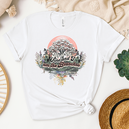 He is the Vine & I am the Branches Tee - Heaven Bound Co Christian t-shirts and faith based apparel for teens and adults.
