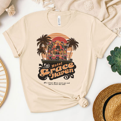 Hotel Grace Haven Tee - Heaven Bound Co Christian t-shirts and faith based apparel for teens and adults.