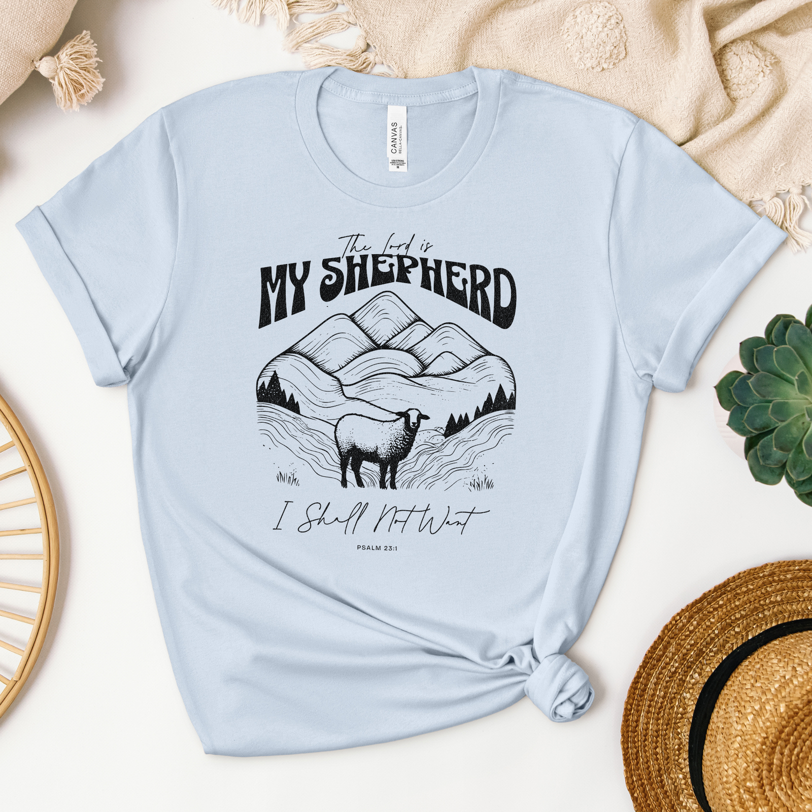 Psalm 23:1 Tee - Heaven Bound Co Christian t-shirts and faith based apparel for teens and adults.