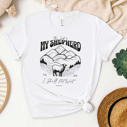 Psalm 23:1 Tee - Heaven Bound Co Christian t-shirts and faith based apparel for teens and adults.