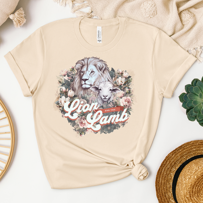 The Lion and The Lamb Tee - Heaven Bound Co Christian t-shirts and faith based apparel for teens and adults.