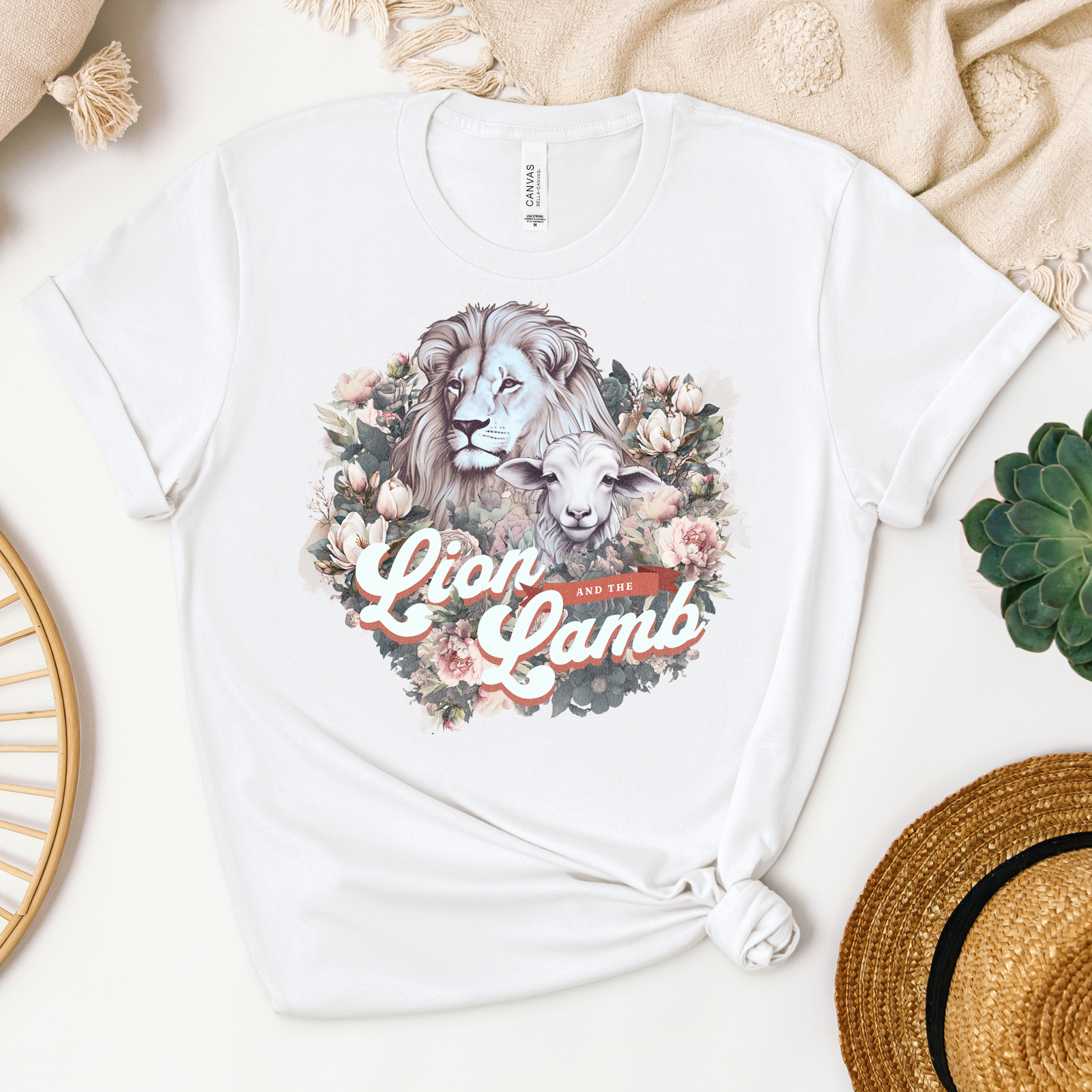 The Lion and The Lamb Tee - Heaven Bound Co Christian t-shirts and faith based apparel for teens and adults.