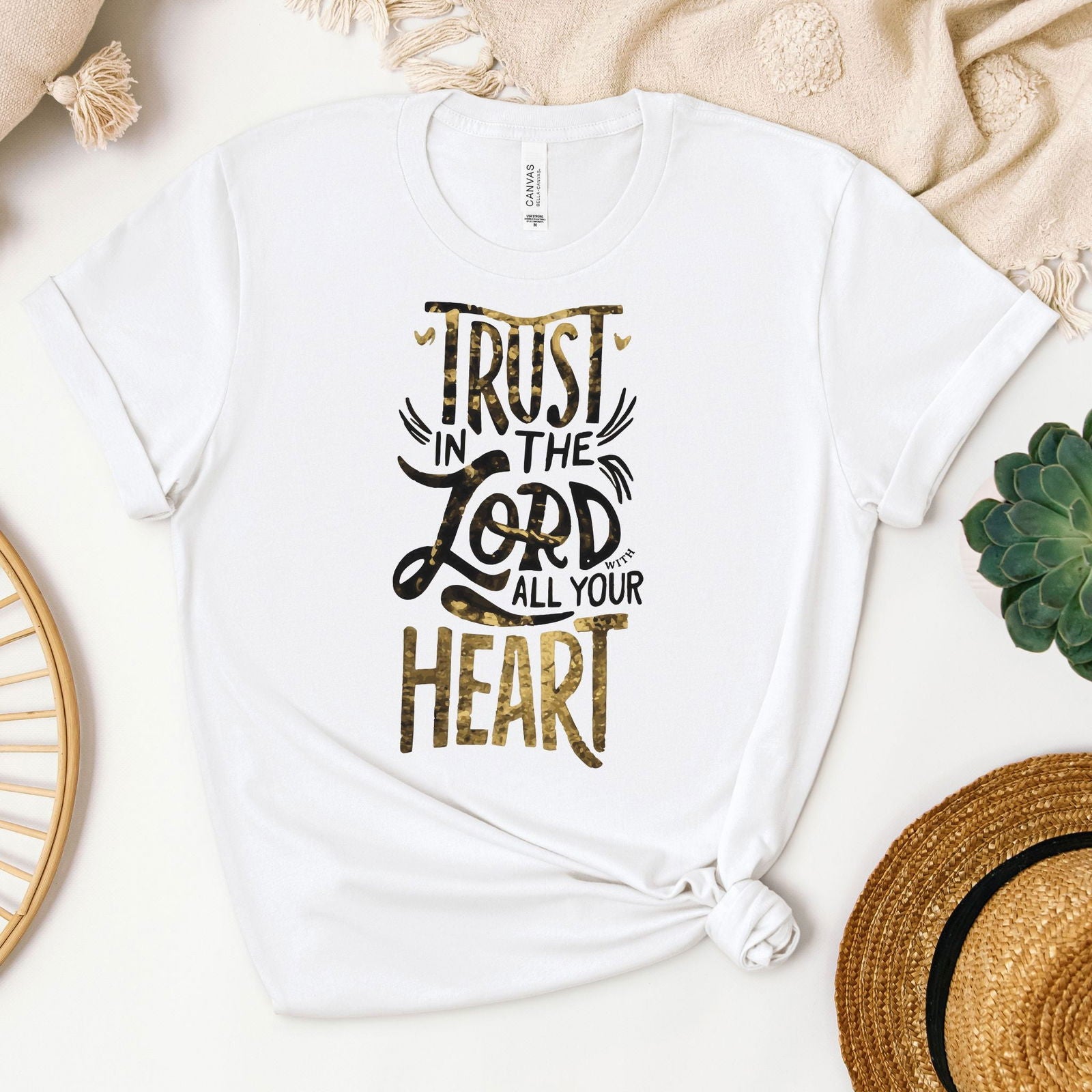 Trust in the Lord Tee - Heaven Bound Co Christian t-shirts and faith based apparel for teens and adults.