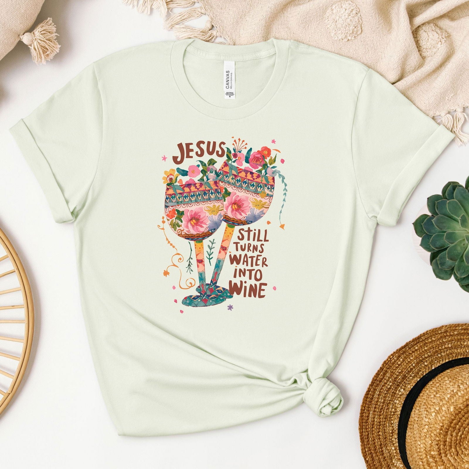 Water into Wine Tee - Heaven Bound Co Christian t-shirts and faith based apparel for teens and adults.